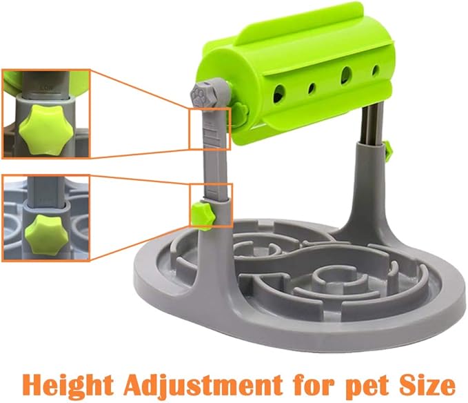 Interactive Dog & Cat Food Puzzle Toy - Treat Boredom Dispensing Slow Feeder - Anxiety IQ Training in Smart Feeding and Adjustable Height for Small/Medium Dogs - PAWPICO