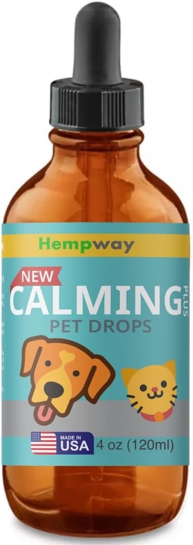 Pet Calming Drops - Anti-Separation Natural Dog Cat Calming Formula for Well-Being and Comfort - 120 Servings - Bacon Flavor 4 oz 120 ml HEALTHWELLNESSGUMMIES%7CPOWERUPNATURALLY