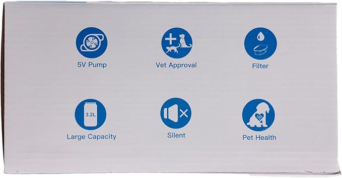 Cat Water Fountain: 108oz/3.2L Cat Fountain Super Silent Pet Water Fountain - Water Fountains for Cats Indoor - Faucet Cat Fountain - Quiet Water Pump - Suitable for Cats and Dogs - BEMOONY - PAWPICO