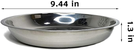 kathson Stainless Steel Whisker Relief Cat Bowl, 4 pcs Shallow and Wide Bowls, Pet Cat & Dog Feeding Large Dishes Fits with Elevated Stands Pet Bowl Stand (9.44 Inch Dia.) - PAWPICO