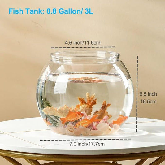 Newpol Mini Plastic Aquarium Starter Kits, Fish Tank (0.8Gallon/ 3L) Newpol