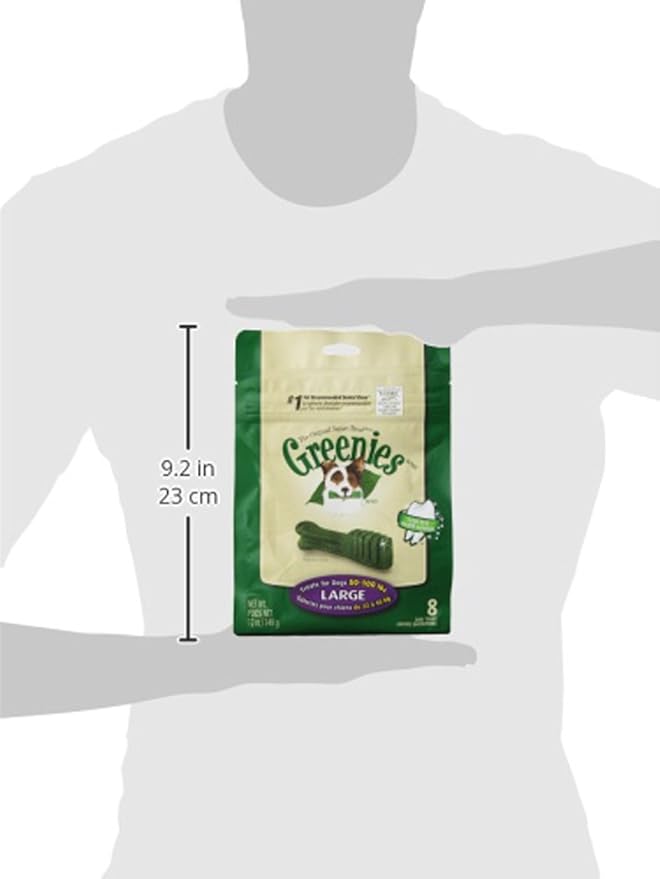 Greenies Original Large Natural Dental Care Dog Treats, 12 oz. Pack (8 Treats) - PAWPICO