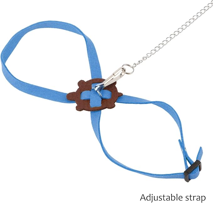 2 Pack Adjustable Reptile Harness and Leash for Lizard Gecko Bearded Dragon Outside Walk (Blue) Wontee