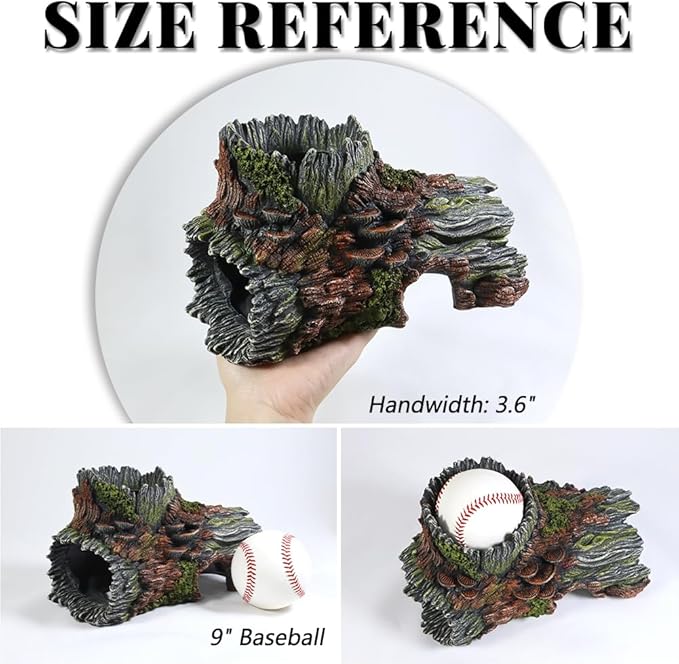Aquarium Decorations Hollow Tree Trunk Fish Tank Accessories Tree Stump Shelter for Betta Hideout Caves Driftwood for Aquarium Simulation Tree Decor with Holes PTFJZ