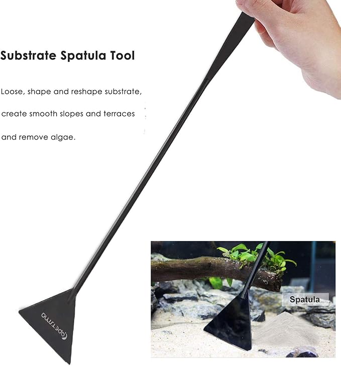 Aquarium Tweezers, Capetsma Stainless Steel Aquarium Plant Tools Long Aquascaping Tools Scissors Spatula Aquatic Plants Tool Set for Freshwater and Saltwater capetsma