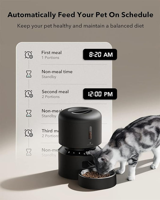 PETLIBRO Automatic Cat Feeder, Automatic Cat Food Dispenser with Freshness Preservation, Timed Cat Feeders for Dry Food, Up to 50 Portions 6 Meals Per Day, Granary Pet Feeder for Cats - PAWPICO