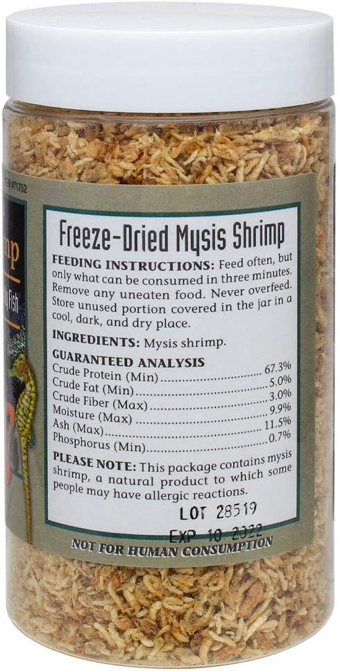 San Francisco Bay Brand Freeze-Dried Mysis Shrimp - Premium Fish Food, Tetra Fish Food, Tropical Fish Food - Ideal for Freshwater and Saltwater Fish, Cichlids, Angels, Seahorses - 0.88 oz (25g) SanFranciscoBayBrand