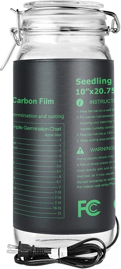 iPower Seeding Heat Mat with Thermostat Temperature Adjustable Knob, Durable Warm Hydroponic Plant Germination Starting Pad iPower