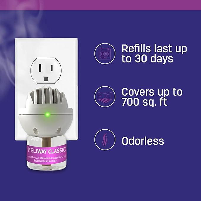 FELIWAY Classic Cat Calming Pheromone, 30 Day Refill - 3 Pack Feliway%C2%AE