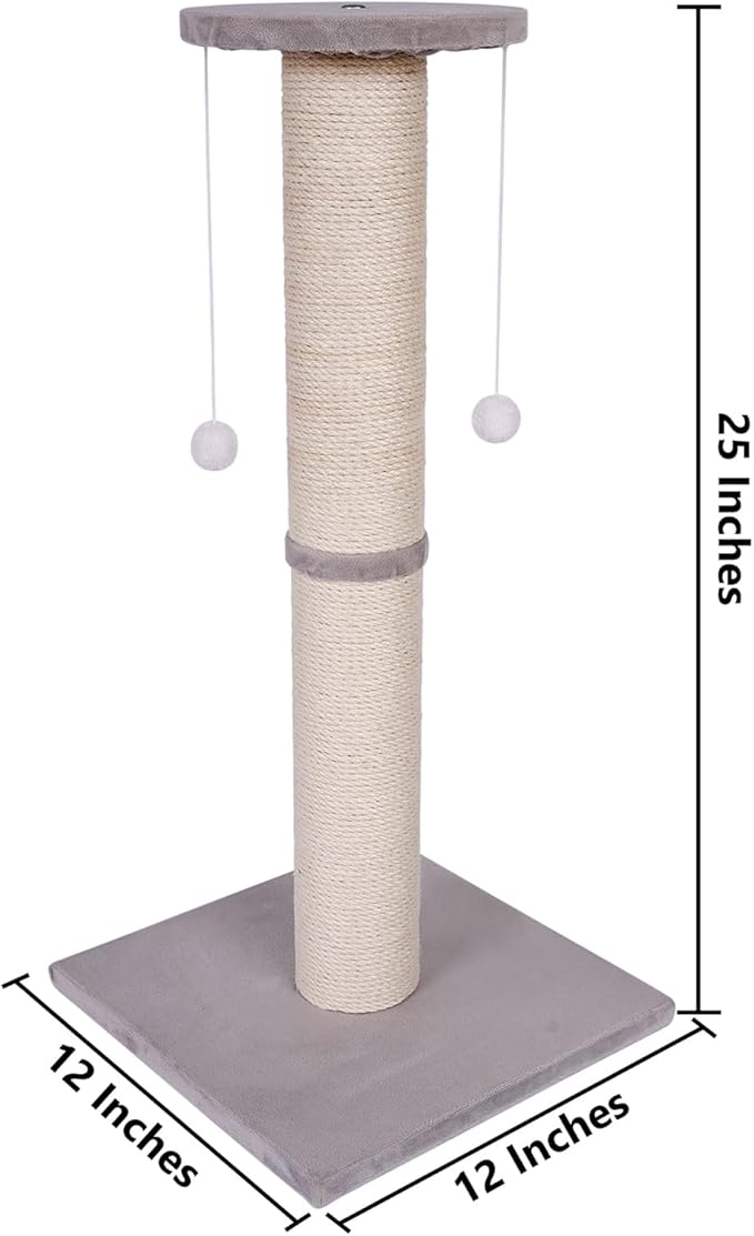 Cat Scratching Post-Scratching Post with Sisal Rope for Indoor Cats Large Cat Scratching Post sisal cat Scratcher Cute for Kitten Scratching Post(25 inch) - PAWPICO