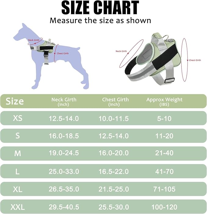 Bolux Dog Harness, No-Pull Reflective Dog Vest, Breathable Adjustable Pet Harness with Handle for Outdoor Walking - No More Pulling, Tugging or Choking Bolux