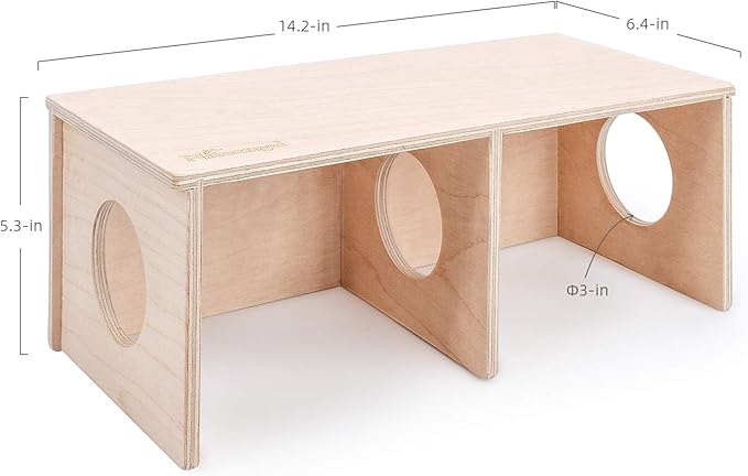 Niteangel Hamster Secret Peep Shed 2-Chamber Hideout & Tunnel Exploring Toys (Large - for Syrian Hamster) Niteangel