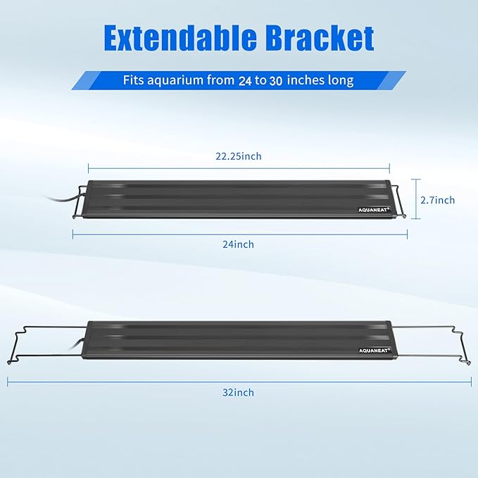 AQUANEAT LED Aquarium Light for 24 to 30 Inch Fish Tank, Auto On Off with Timer, Full Spectrum, Adjustable Brightness, Daylight Moonlight Mode, for Fresh Water Low-to-Mid Light Plants Aquaneat