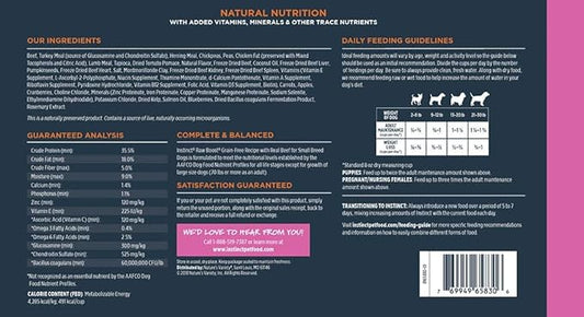 Instinct Raw Boost Small Breed Grain Free Recipe with Real Beef Natural Dry Dog Food, 10 lb. Bag - PAWPICO
