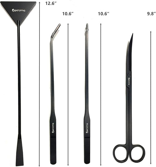 Aquarium Tweezers, Capetsma Stainless Steel Aquarium Plant Tools Long Aquascaping Tools Scissors Spatula Aquatic Plants Tool Set for Freshwater and Saltwater capetsma