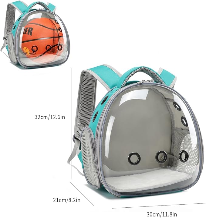 Travel Backpack Carrier with Harness and Leash Set,Lizard Backpack Carrier,Space Capsule Clear Bubble Window Astronaut Reptile Carrier Backpack,Bearded Dragon Leash,Airline Approved Hcupet