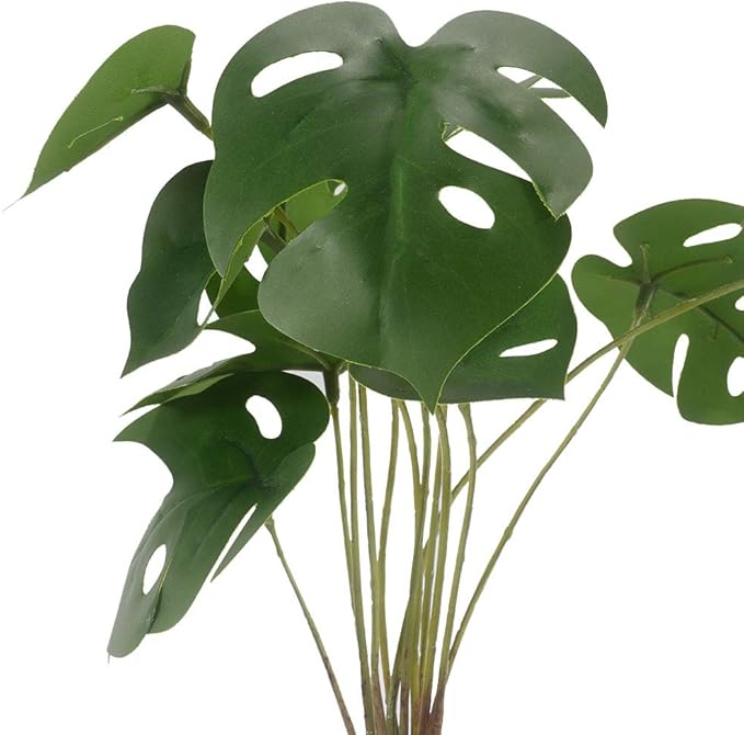 YOGURTCK Reptile Artificial Plants, Amphibian Habitat Hideout, Terrarium Decorations - Monstera YOGURTCK