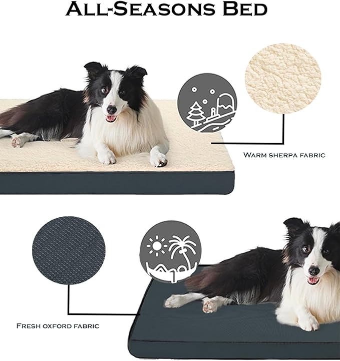 Orthopedic Dog Bed, Memory Foam Revisable Two Side with Washable Removable Cover, Small 20”x15” - PAWPICO
