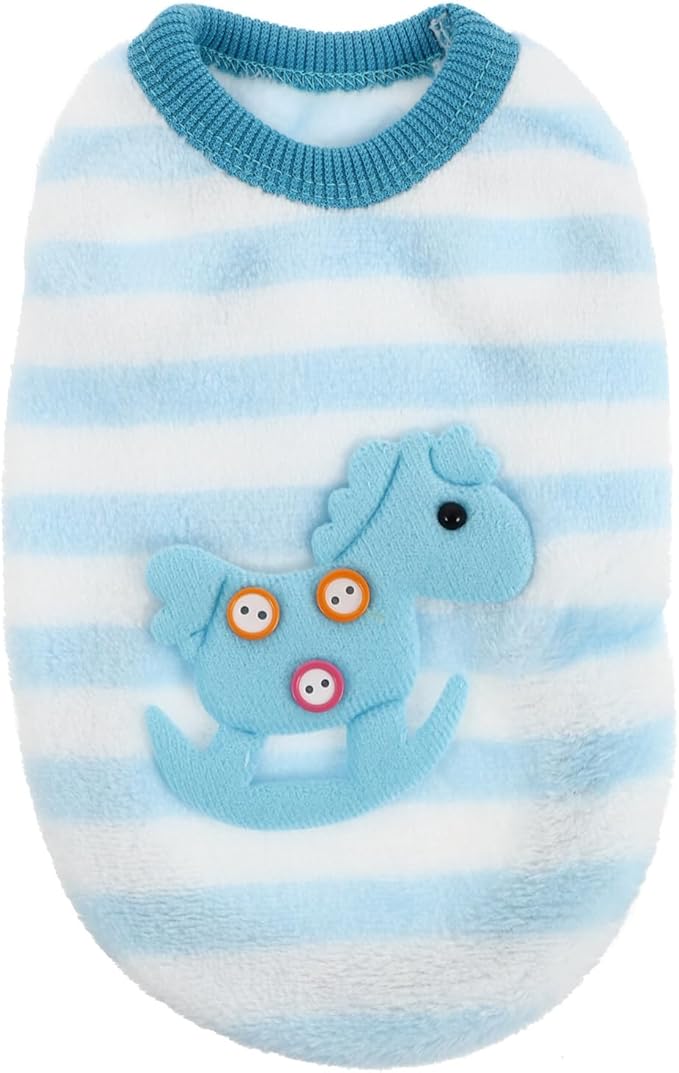 POPETPOP Rabbit Clothes- Winter Warm Rabbit Vest Bunny Dog Shirt Rabbit Sweater Rabbit Winter Accessories for Guinea Pigs Ferret Chinchilla Kitten Puppy (Blue) POPETPOP