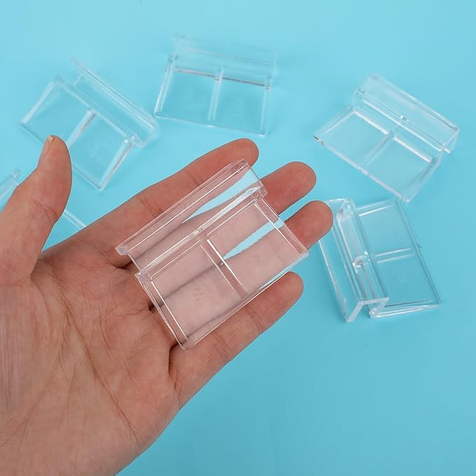6 Pcs Aquarium Lid Clips, 8mm Thick Fish Tank Lid Clear Acrylic Aquarium Cover Support Clamps Replacement Universal Aquarium Glass Top Cover Holder Lid for Rimless Aquariums Fish Tank PAWPICO