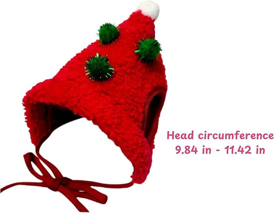 Hats for Pet Rabbit Costume for Bunny, Rabbit Christmas Outfit, Bunny Accessories for Small Pets Rabbits Dogs, Pet Christmas Clothes Hat Outfits, Cat Halloween Costumes (RED, Small) HomedyCrafts