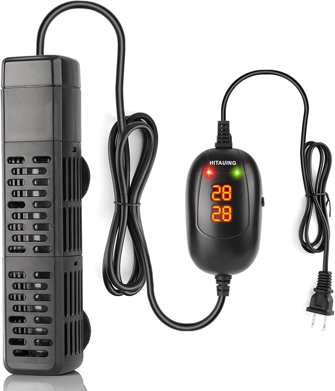 HiTauing Aquarium Heater, 50W/100W/200W/300W/500W Submersible Fish Tank Heater with Over-Temperature Protection and Automatic Power-Off When Leaving Water for Saltwater and Freshwater HiTauing