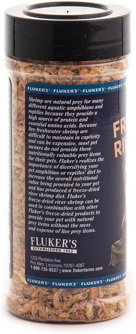 Fluker's Freeze Dried Insects - 1oz - River Shrimp, Turtle Shrimp, Shrimp Turtle Food, Nutrient-Rich Shrimp for Turtles, Suitable for Reptiles, Birds, Tropical Fish, Hedgehogs, Sugar Gliders Flukers