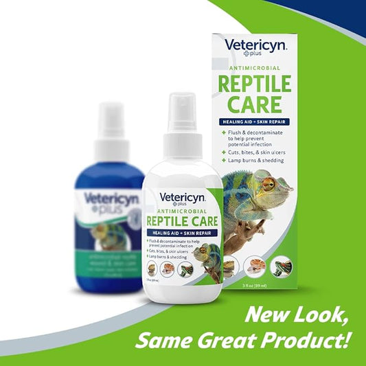 Vetericyn Plus Reptile Wound Care Spray | Reptile Skin Repair, Help Care for Reptile Wounds, Including Scale Rot, Lamp Burns, and Shedding. 3 Ounces Vetericyn