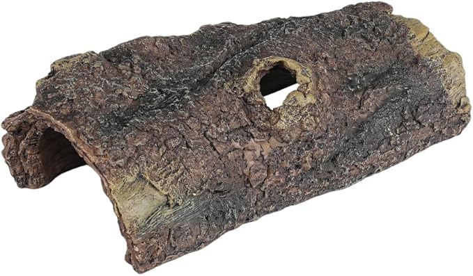 Reptile Hides Resin Hollow Tree Trunk Hideout – Reptile and Amphibians Caves. Premium Non-Toxic Decorative Resin for Terrariums. Ideal for Lizards,Snakes,Geckos,Frogs,Spiders,Scorpions... Large Size PAWPICO