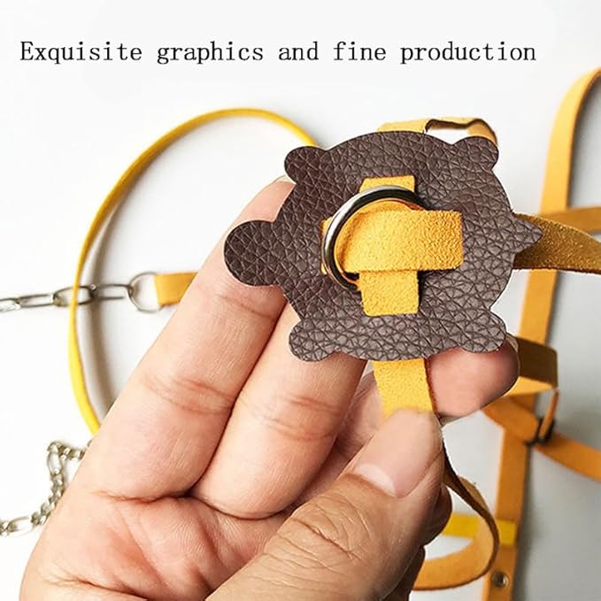 Tortoise Leash, Adjustable Control Rope Turtle Leash and Harness Pet Walking Rope for Small Medium and Large Turtle Pets Outdoor Walking Training Supplies,Yellow L cyhaen