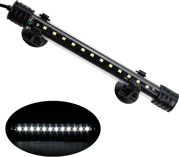AQUANEAT Aquarium LED Submersible Light 7.5 Inch Underwater Stick Strip Bar Lamp Fish Tank (White) Aquaneat