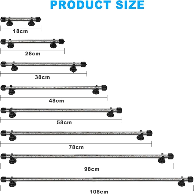 GreenSun Fish Tank Aquarium Light: Submersible Led Lamp - 30 Inch Waterproof Strip Spotlight with APP Control GreenSun