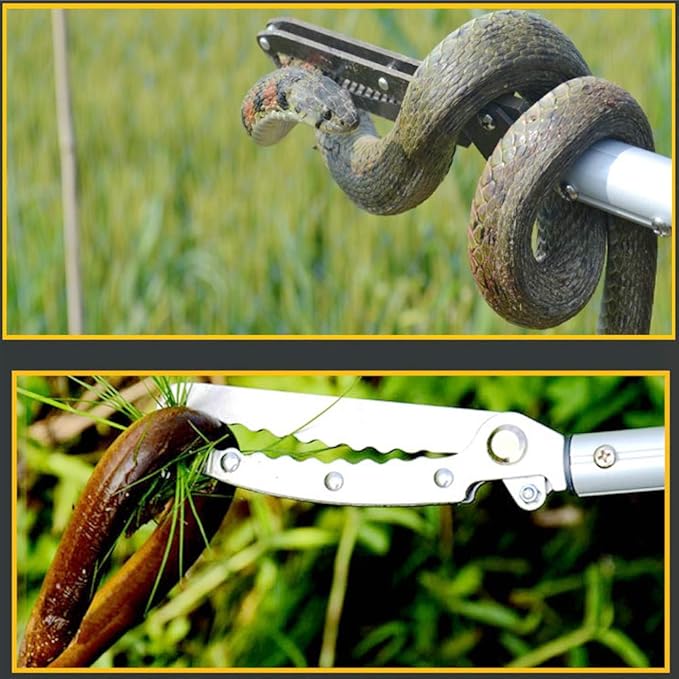 Snake Tong Rattle Snake Reptile Catcher Grabber,with Wide Jaw and Comfortable Grip Handle, Handling Tool Equipped with Snake Hook and Bagging,More Professional PAWPICO
