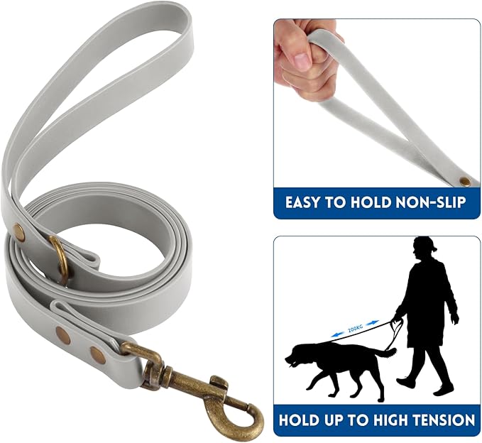 Wisedog Dog Collar and Leash Set Combo: Adjustable Pet Collars with Dog Leashes for Small Medium Large Dogs,Includes 1 Bonus of Poop Bag Holder (XL(Collar:16"- 25.5";Leash:6 ft), Grey) WisedogPetSupplies