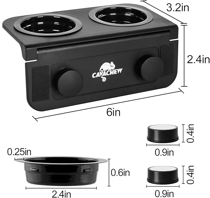 Magnetic Gecko Feeding Ledge, ABS Foldable Reptile Feeder Ledge with 6pcs Plastics Cups, 2 in 1 Reptile Food Water Dish, Terrarium Bowl for Chameleon Iguana, Strong Magnets, Easy to Clean CAVACHEWReptileSupplies