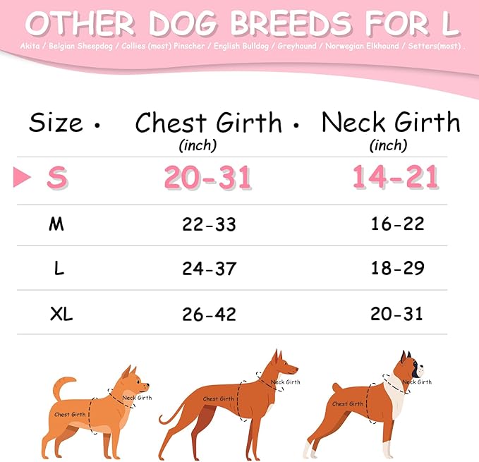 AUROTH Dog Harness Small Sized Dog, Small No Pull Dog Harness, Dog Harness for Small Dogs, Harness Small Size Dog Vest Harness with Handle, Pink S AurothPets