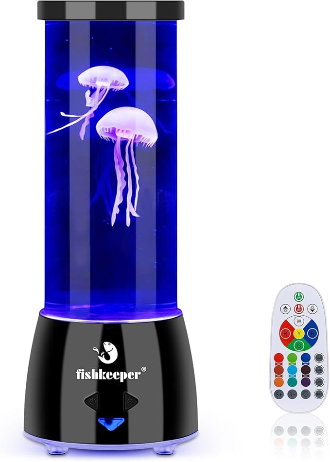 Jellyfish Lamp with 12 Color Changing and Remote Control,Jellyfish Aquarium Tank Night Light for Home Office Decor Gifts Mood Night Light Gift with USB for Kids Women Teens Adults fishkeeper