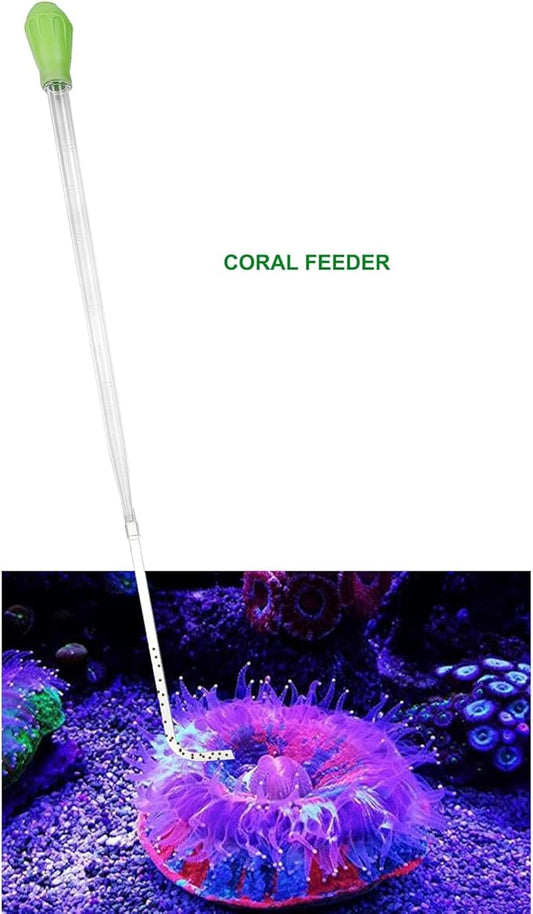50ml Manual Coral Fish Feeder/Water Changer/Waste Remover Clean Tool with Extension Pipe and 15inch Aquarium Tweezer for Fish Tank Cleaning, Aquatic Pipette Dropper Gravel Cleaner Siphon Fecsam