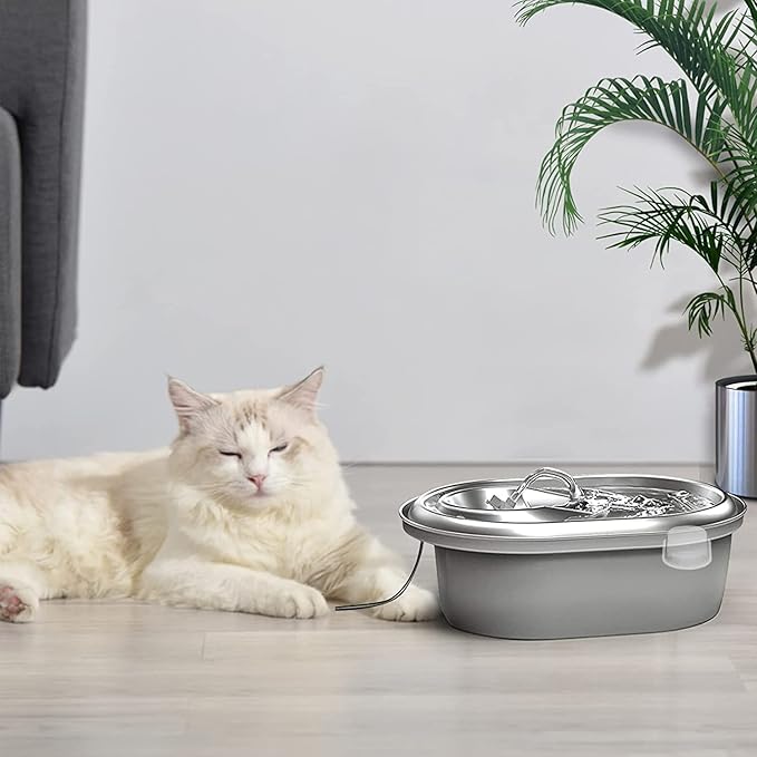 Cat Water Fountain Filters, Compatible with Stainless Steel Pet Fountain 8 Filters with 8 Sponges Replacement Filters for Cat Fountain (16 Filters& 16 Sponges) - PAWPICO