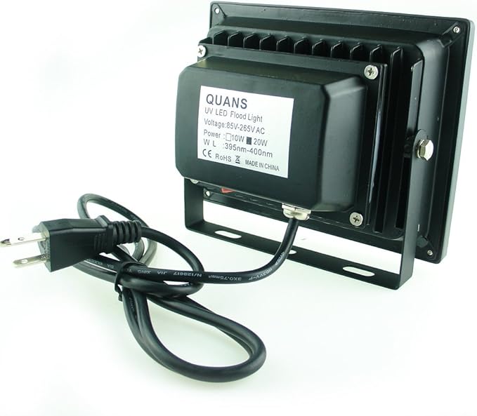 110V 20W UV Ultra Violet High Power LED Light for Curing Glue Blacklight Fishing Aquarium with US Plug QUANS