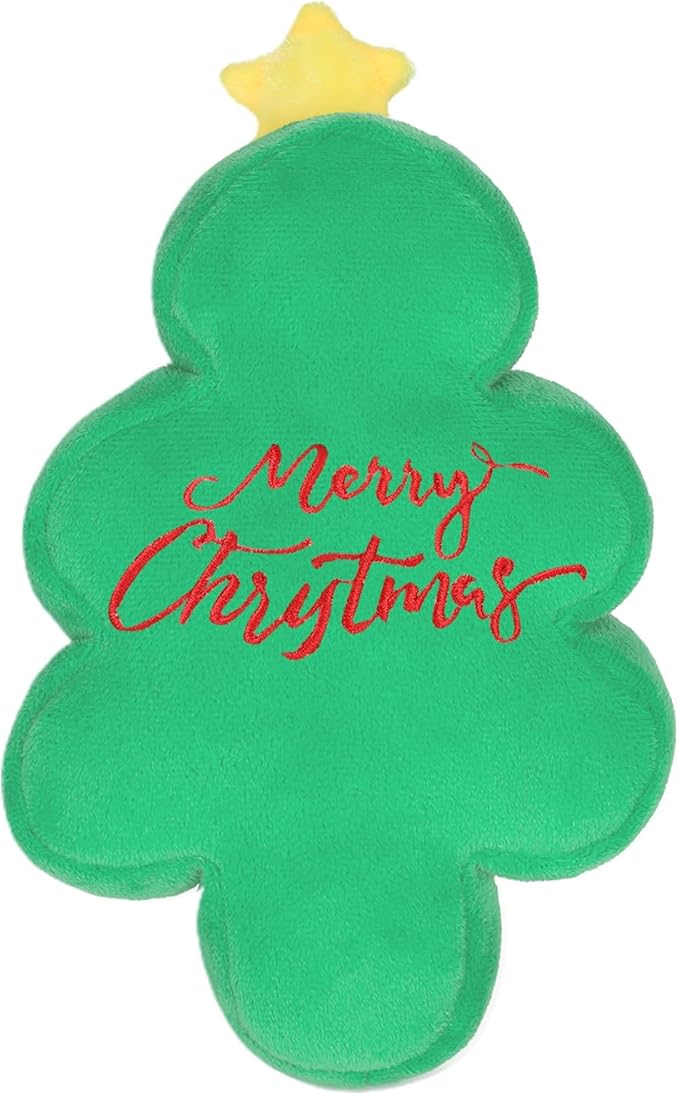 DODODOLA Dog Toys Squeaky Dog Toys Christmas Tree Plush Dog Toys Stuffed Dog Toys with Crinkle Paper for Large Dogs Medium Puppy(Christmas Tree) - PAWPICO