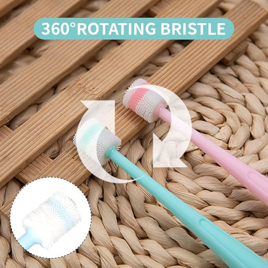 YMPEKA 3Pack Small Dog Toothbrush Cat Tooth Brush Brushing Kit pet Toothbrush Cat Dental Care,Deep Clean Acne Chin Treatment Suction Cup 360 Degree Silicone pet Toothbrush, for Cats Dogs YMPEKA