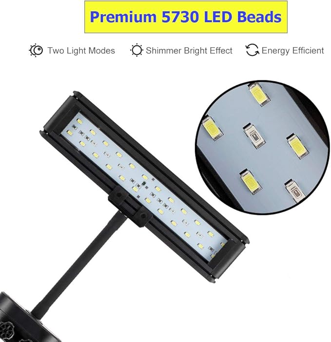 hygger 9.7 Inches Blue White LED Aquarium Light Clip on Small Led Light for Planted Saltwater Freshwater Fish Tank with Gooseneck Clamp 13W hygger