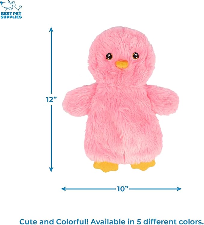 Best Pet Supplies Chicken Crinkle Plush Dog Toys for Interactive Play, Puppy and Senior Indoor Play, Colorful Chicken Toy Shape, Cute and Cuddly - Crinkle Chicken Bundle (Yellow, Pink, Blue) - PAWPICO