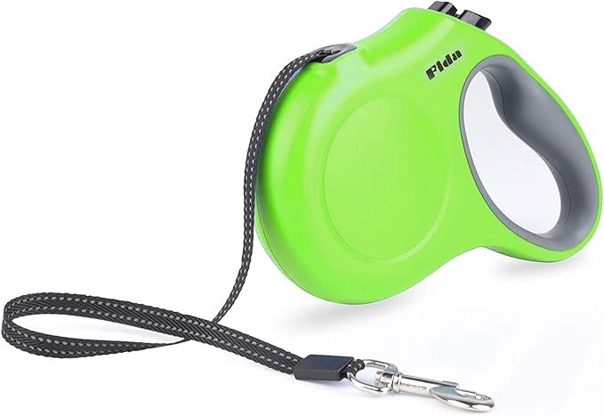 Fida Retractable Dog Leash, 16ft Heavy Duty Pet Walking Leash for Small Dog or Cat up to 26 lbs, Tangle Free. One-Hand Brake (Small, Green) Fida