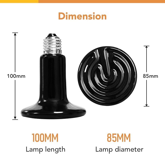 Simple Deluxe 150W Reptile Heat Bulb and 40-108 Degrees Fahrenheit Digital Thermostat Controller Included, for Amphibian Pet & Incubating Chicken, Black SimpleDeluxe