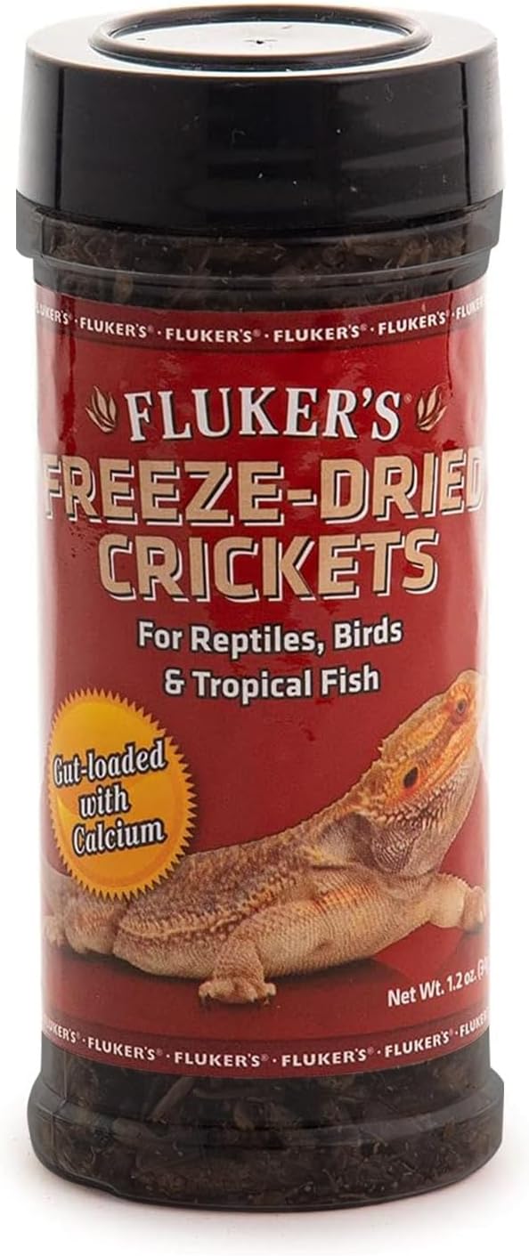 Fluker's Freeze Dried Crickets, Ideal for Reptiles, Birds, and Fish, Packed with Protein and Essential Nutrients, 1.2 oz Flukers