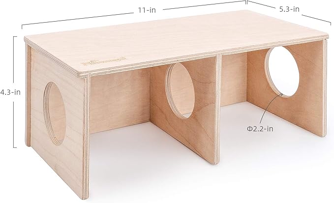 Niteangel Hamster Secret Peep Shed 2-Chamber Hideout & Tunnel Exploring Toys (Small - for Dwarf Hamster) Niteangel