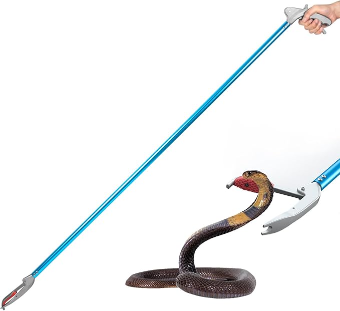 G2 47.2-inch Professional All-Aluminum Alloy Snake Tong Reptile Grabber Rattle Snake Catcher Wide Jaw Handling Tool with a Protective Structures for Snakes G2GO2GETHER