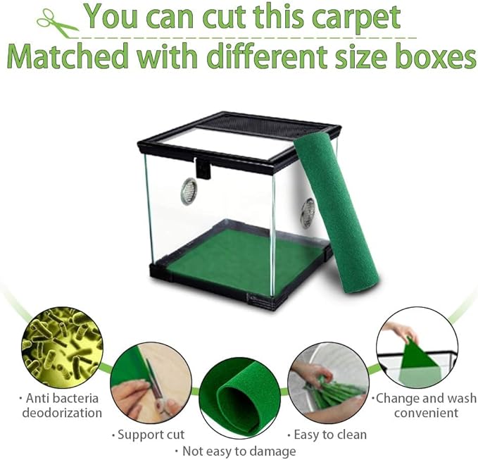 Hamiledyi 4Pcs Reptile Carpet 20 x 12 Terrarium Liner Bedding Reptile Substrate Mat Tank Accessories for Bearded Dragon Snake Lizard Tortoise Leopard Gecko Hamiledyi